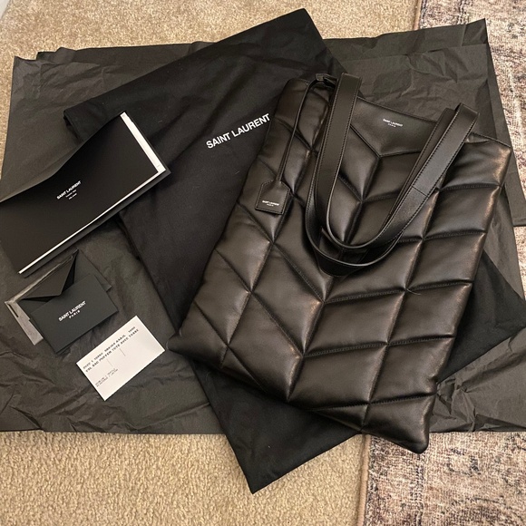 Saint Laurent lambskin tall puffer tote - Picture 1 of 5